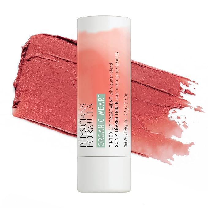 Physicians Formula Organic Wear All Natural Tinted Lip Balm Treatment, Red Love Bite | Dermatologist Tested, Clinicially Tested (Pack of 2)