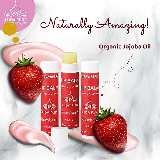 Vegan Lip Balm by PURE + SIMPLE Strawberry Set