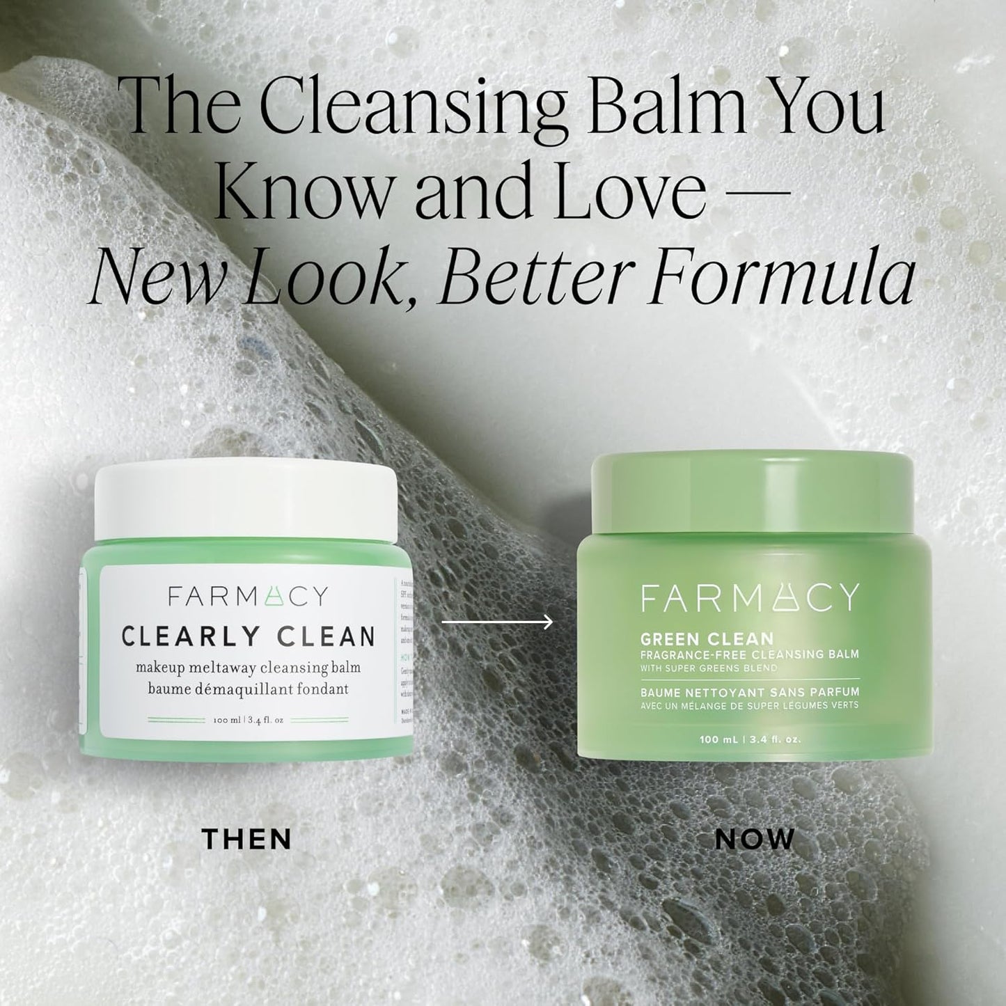 Farmacy Makeup Remover Cleansing Balm - Green Clean Waterproof Makeup Remover + Oil Based Cleanser - Newly Formulated Double Cleanser with Plant Based Waxes + Upcycled Moringa - Fragrance Free (200ml)
