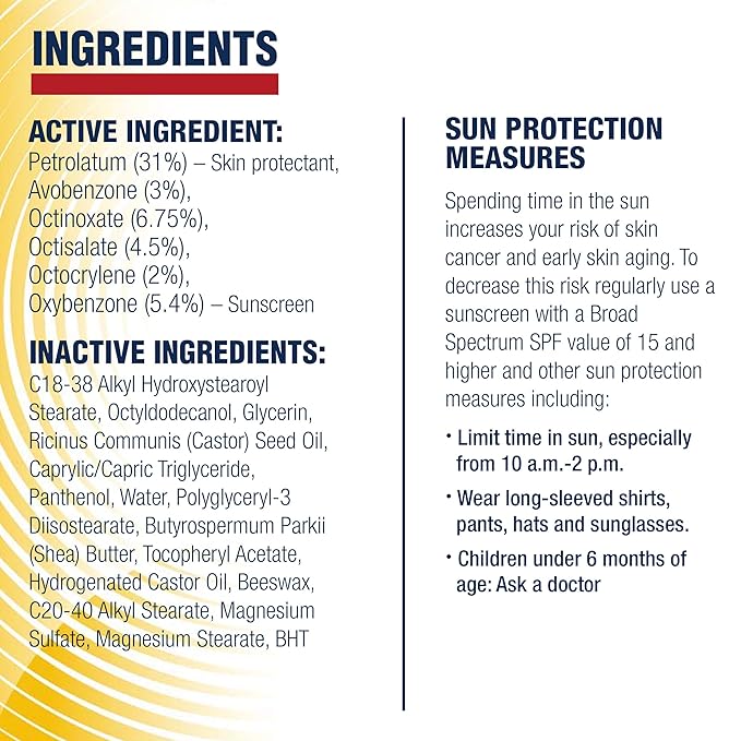 Aquaphor Lip Repair Lip Balm with Sunscreen, Lip Protectant, Lip Balm SPF 30, 0.35 Oz Tube