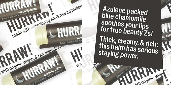 Hurraw! Moon Night Treatment, Unscented, Sun (Zinc Oxide SPF15) Lip Balms, 3 Pack Bundle: Organic, Certified Vegan, Cruelty & Gluten Free. Non-GMO, All Natural. Bee, Shea, Soy & Palm Free. Made in USA
