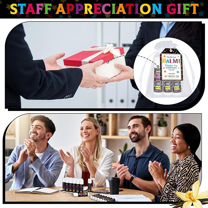 Dunzy 50 Sets Inspirational Gifts Lip Balm Bulk for Women Teachers Nurses Coworkers Friends Mother Employee Appreciation Gifts Bulk Thank You Small Gifts Lip Balm Gifts Party Gift Favors