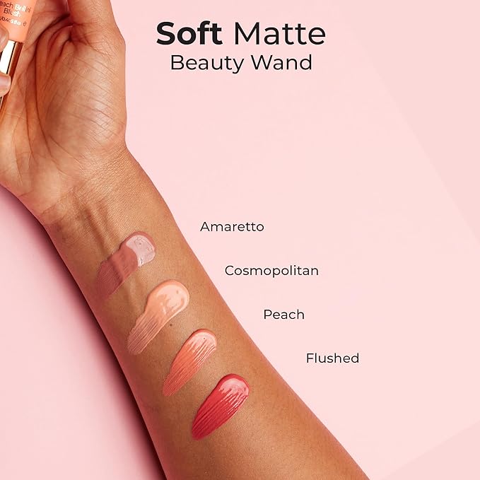 MCoBeauty Soft Matte Beauty Wand, Flushed Blush, Velvety Finish of Buildable Color, Vegan, Cruelty Free Cosmetics