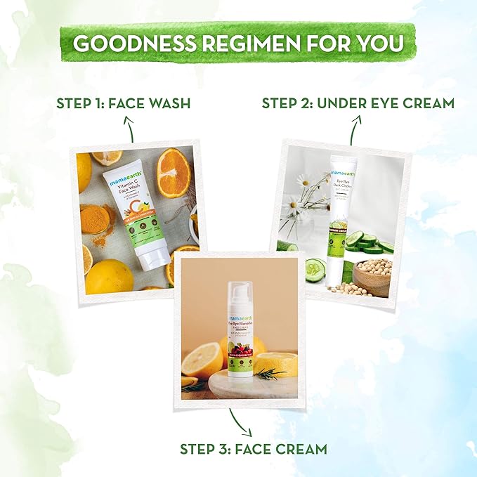 Mamaearth Bye Bye Dark Circles Eye Cream | with Cucumber & Peptide | Reduces Puffiness, Bags & Wrinkles | Nourishes Under Eye Skin | Suits All Skin Types | 0.70 Oz (20g)