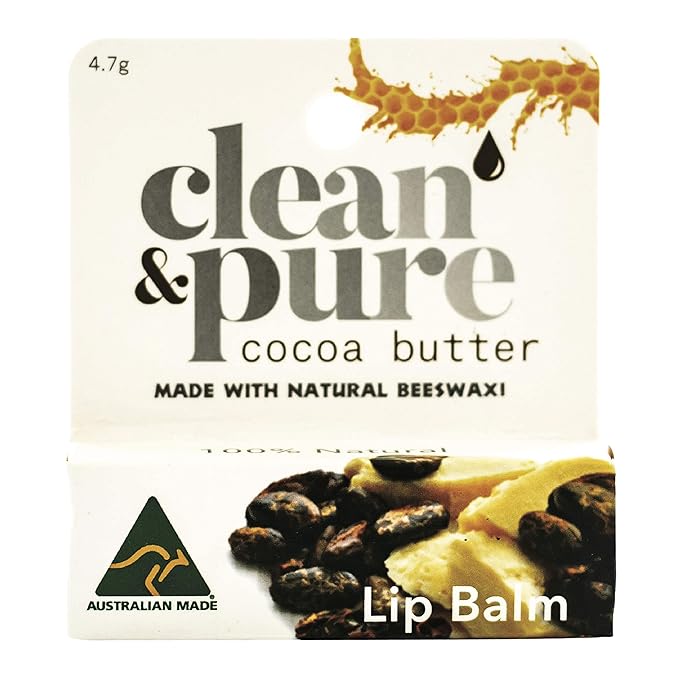 Lip Balm (Cocoa Butter) 100% Natural Beeswax | Olive Oil Based Treatment for Dry, Chapped Lips | Made in Australia…