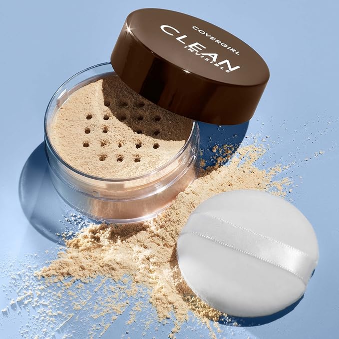 COVERGIRL Clean Invisible Loose Powder - Loose Powder, Setting Powder, Vegan Formula - Translucent Fair, 20g (0.7 oz) (Pack of 2)