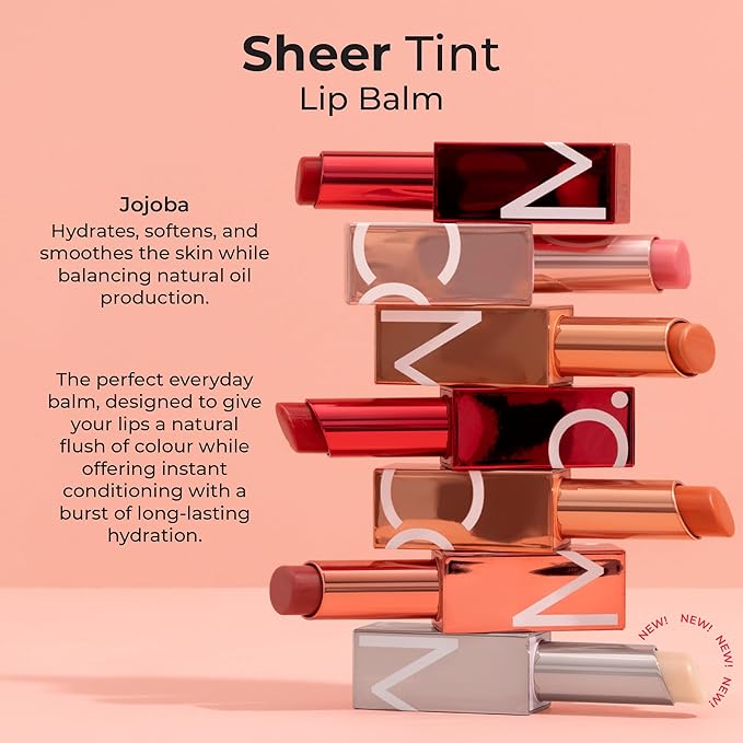 MCoBeauty Sheer Tint Lip Balm, Clear, Nourishing Balm for Healthy, Luscious Lips, Vegan, Cruelty Free Cosmetics