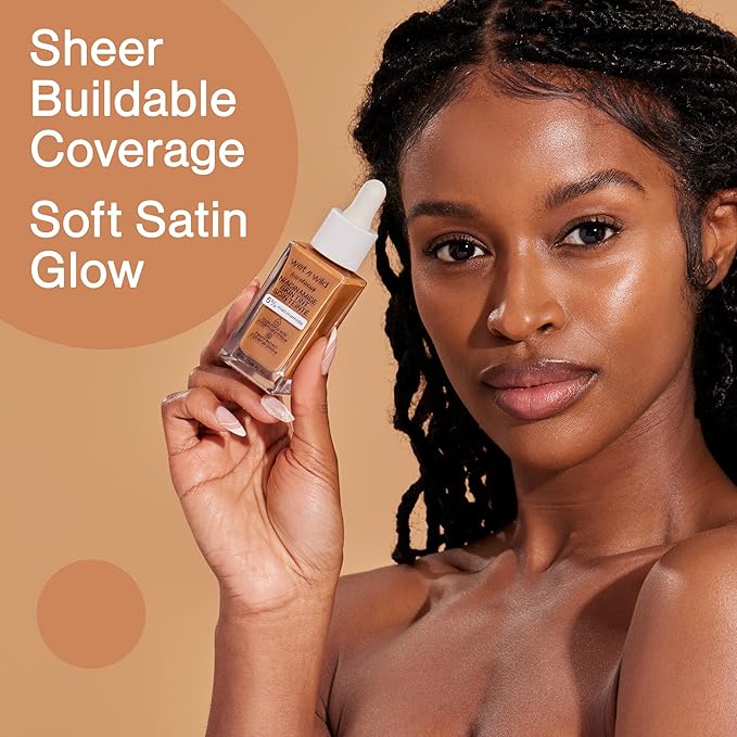 wet n wild Bare Focus Skin Tint, 5% Niacinamide Enriched, Buildable Sheer Lightweight Coverage, Natural Radiant Finish, Hyaluronic & Vitamin Hydration Boost, Cruelty-Free & Vegan - Deep