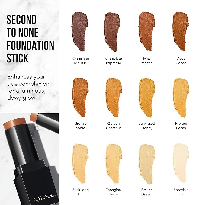 Glamazon Second to None Foundation Stick, Tabagian Beige, Light-to-Full Coverage, Weightless Makeup With a Glowy Natural Finish