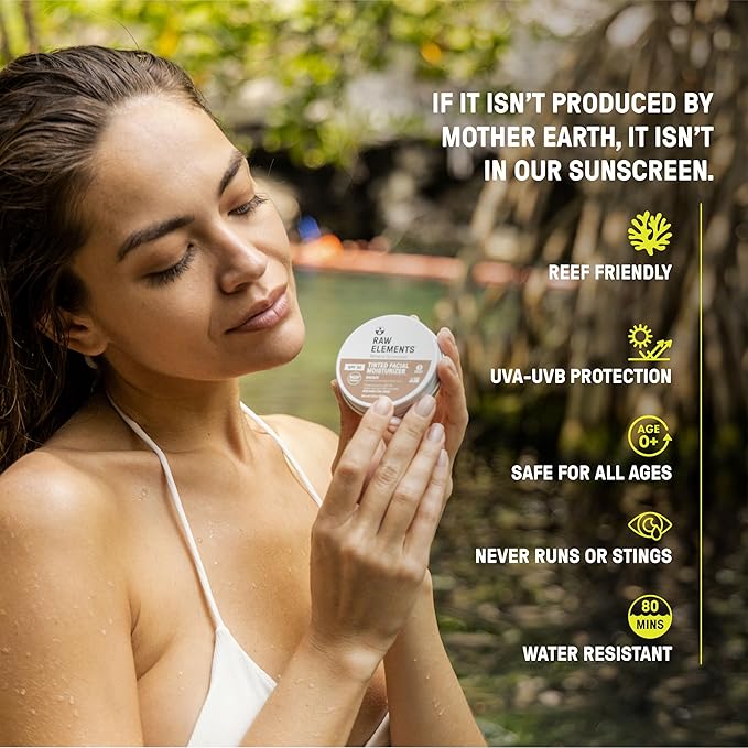 Raw Element Ultra-Moisturizing Tinted Face Cream, Non Toxic Mineral Face Sunscreen, Daily Tinted Moisturizer, Non-Nano Zinc Oxide, Reef Friendly, All Ages, SPF 30, 1.8 oz, Pearly Sand, Pack of 2