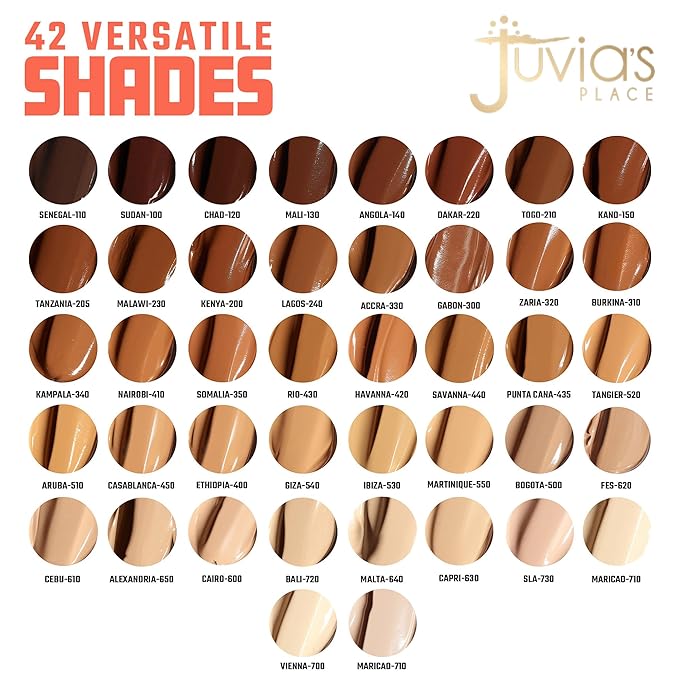 Juvia's Place I Am Magic Velvety Matte Liquid Foundation 440 - Savanna - Tan w/Cool, Olive Undertone, Makeup Foundation Full Coverage, Lightweight, Long Wear, Velvety Matte Finish