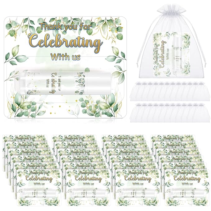24 Set Thank You Gift Lip Balm Bulk Baby Shower Party Gifts Favors Lip Balms for Guests Bridal Shower Favor Girls Boys Gender Reveal Favors Souvenirs Party Supplies Thank You Gifts for Wedding