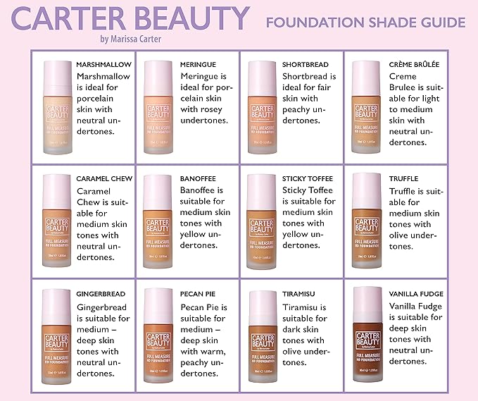 Carter Beauty Full Measure HD Foundation - Lightweight, Full Coverage Matte Formula - Water-Based, Super Soft Skin Perfector - Vegan And Cruelty Free, Paraben And Sulfate Free - Gingerbread - 1.01 OZ