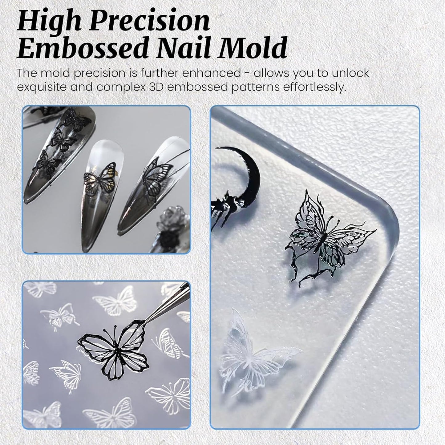 Nail Art Silicone Template, Sun and Moon Nail Decoration Silicone 3D Nail Art Carving Templates for Precise Embossed Pattern, Nail Tools Nail Charms for Acrylic Nail DIY Craft