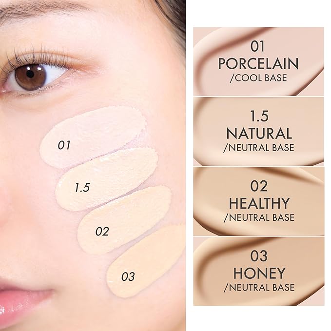 Amuse SEOUL Ceramic Skin Perfector Cushion Foundation 1.5 NATURAL | Long-lasting, Lightweight, Semi-matte, Flawless Coverage, Hypoallergenic, Vegan, Korean Beauty (15g / 0.52oz.) oz.)