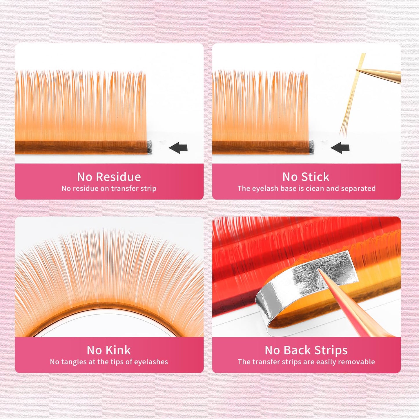 Eyelash Extensions Colored Lashes Extension 0.07 D Curl Lashes 8mm Classic Lash Extensions Soft Individual Lashes 16 Rows Natural False Eyelashes Volume Lashes Professional Use(Colored,0.07-D,8mm)