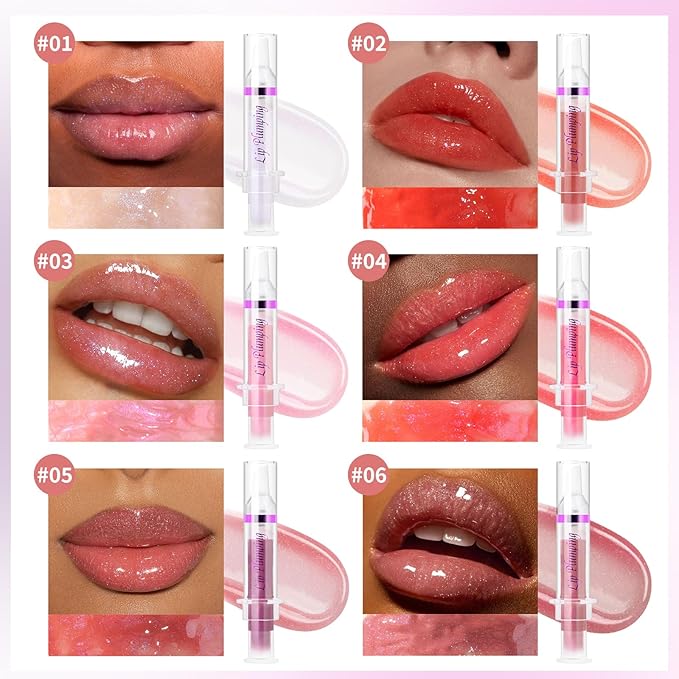 Lip Plumper Booster,Plumping Lip Gloss Spicy Lifter Shimmer Oil Hydrating High-Shine Volumizes Fuller Lip Glass Mirror Glaze Plump and Pout Lip Plumper Nourishing for Women Girls Makeup#3