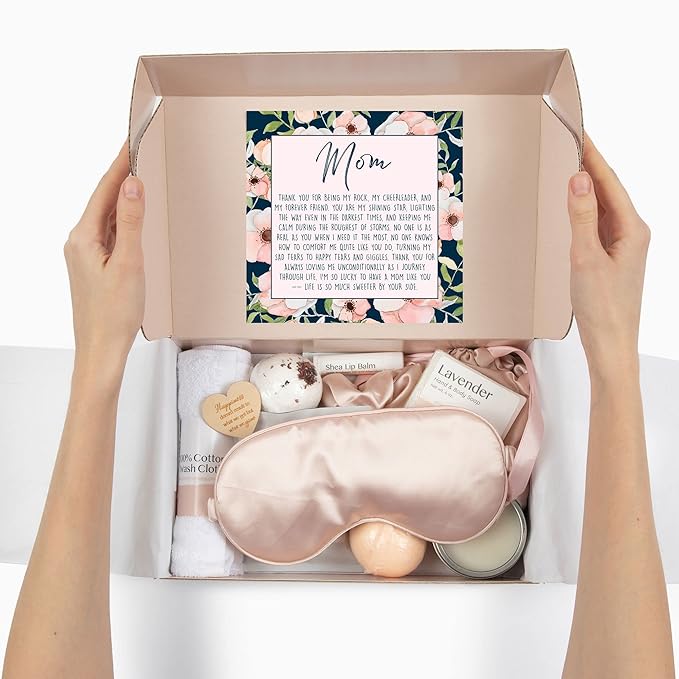 Dear Ava Spa Gifts for Women | Organic Self Care luxury Anti Stress Relaxing Bath and Body Kit Set Basket Box for Her with Heartfelt Card | Premium Spa Gift for Girls Mom