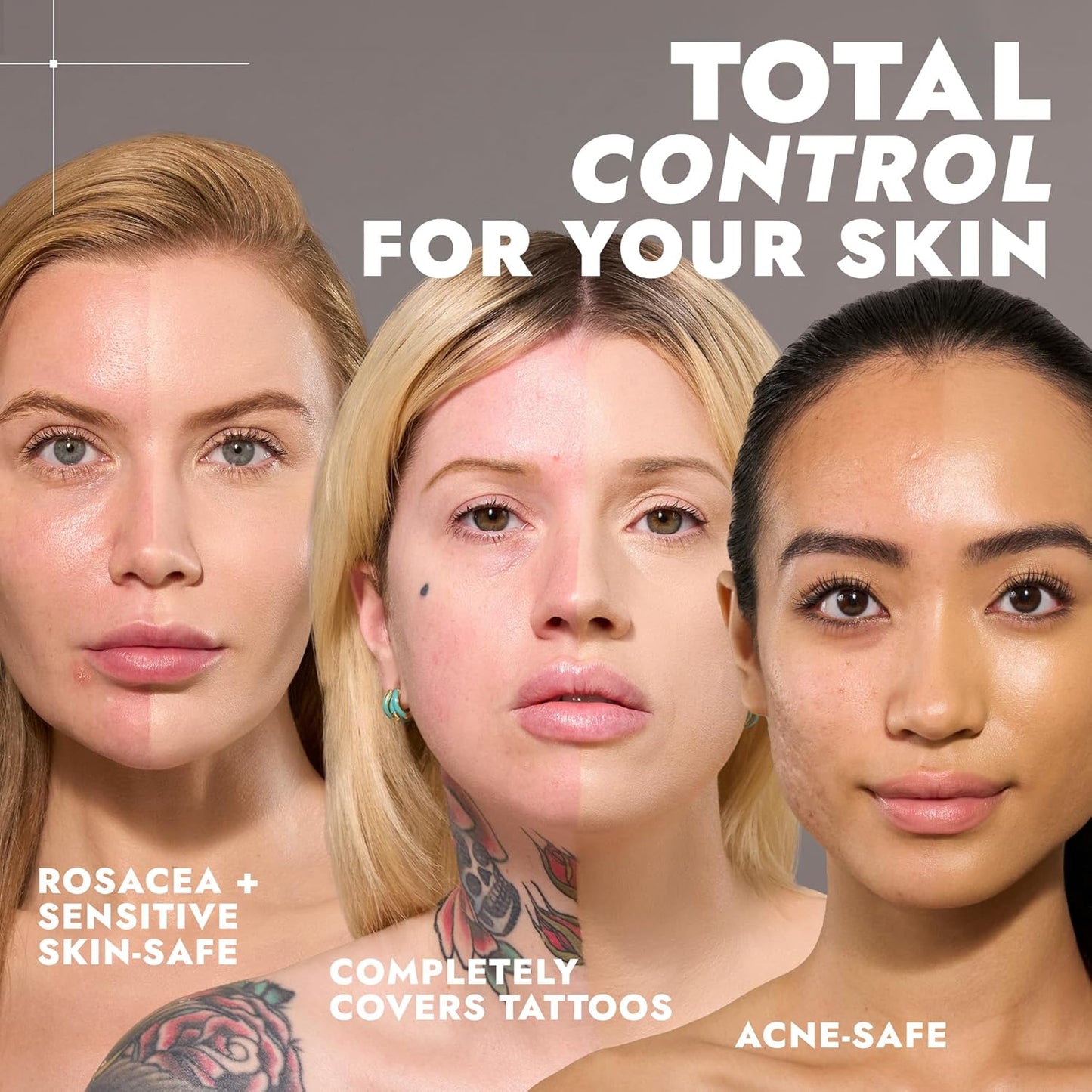 COVER FX Total Cover Cream Foundation - Shade D3 - Buildable Coverage - Natural Finish - Oil-Free - Sweat-Proof