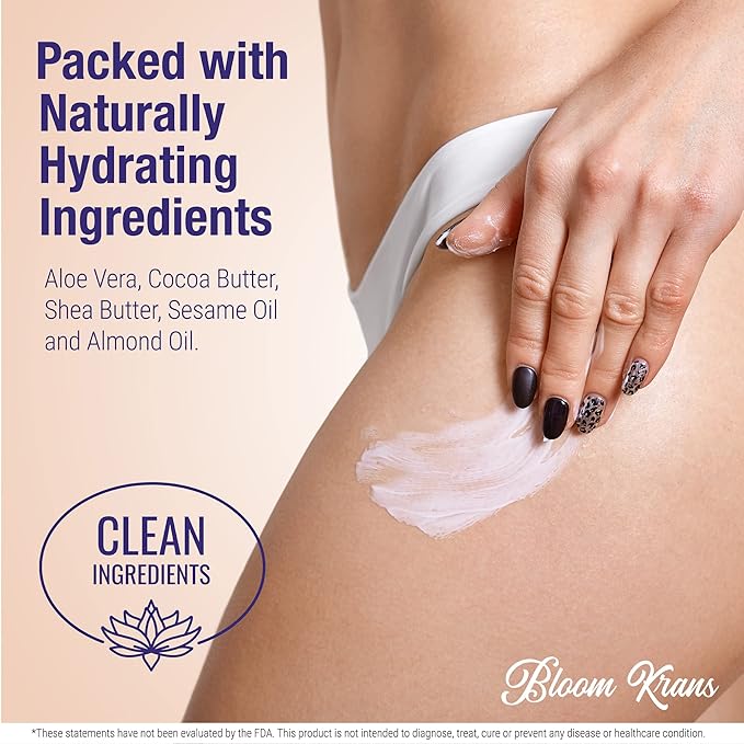 Bloom Krans Stretch Mark Cream for Pregnancy – Moisturizing Stretch Mark Remover Prevention Cream for the Pregnant Belly - Postpartum Lotion Essentials