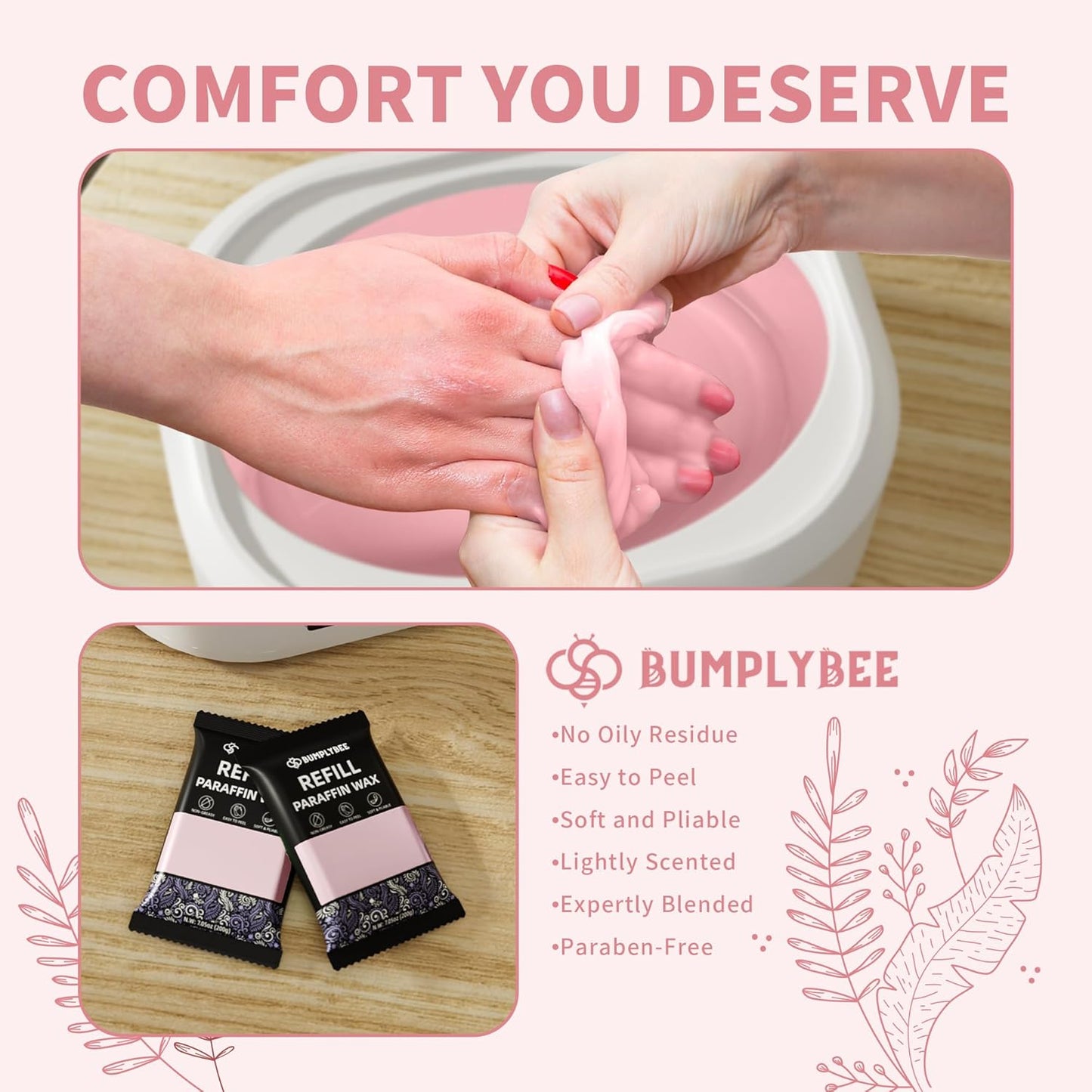Paraffin Wax Kit - 10 Packs Peach Scent Refills With Silicone Brush for Hands and Feet - Skin Moisturizing, Non-Greasy, Easy-Peeling