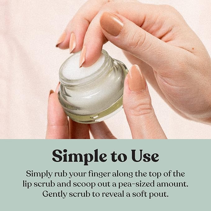 Poppy & Pout Natural Lip Scrub, Moisturizing Sugar Scrub for Dry Lips, Lip Scrubber Exfoliator with Essential Oils Smooths and Hydrates Lips, In Recyclable Glass Jars, Cruelty Free - Orange Blossom