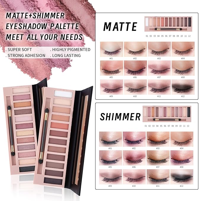 Makeup Set Kit for Women Full Kit, Makeup Present for Women Teen Girl, Eyeshadow CC Cream Face Primer Brush 3 in 1 Palette Lip Gloss, Eyebrow Soap Mascara Eyeliner Makeup bag