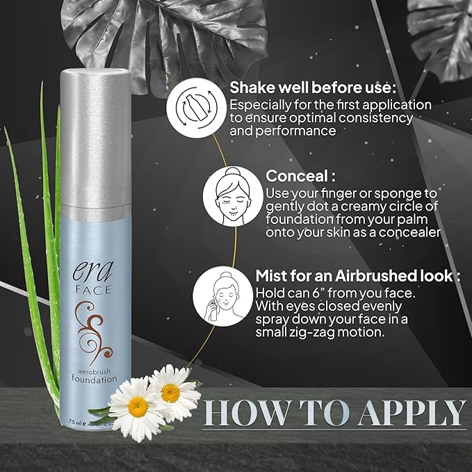 ERA Face spray makeup (R10 Cocoa, 2.25 oz) - airbrush foundation, everyday, buildable, professional spray on cosmetics by Era Beauty