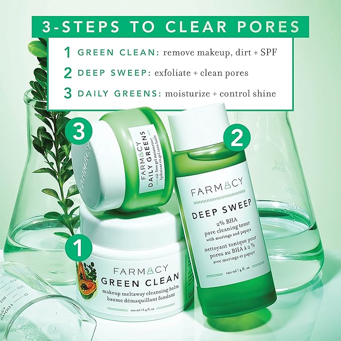 Farmacy 2% Salicylic Acid Toner for Face - Deep Sweep Gentle BHA Exfoliant for Oily Skin - Refines Texture with Papaya Enzymes & Moringa Water for a Healthy-Looking Complexion (100ml)