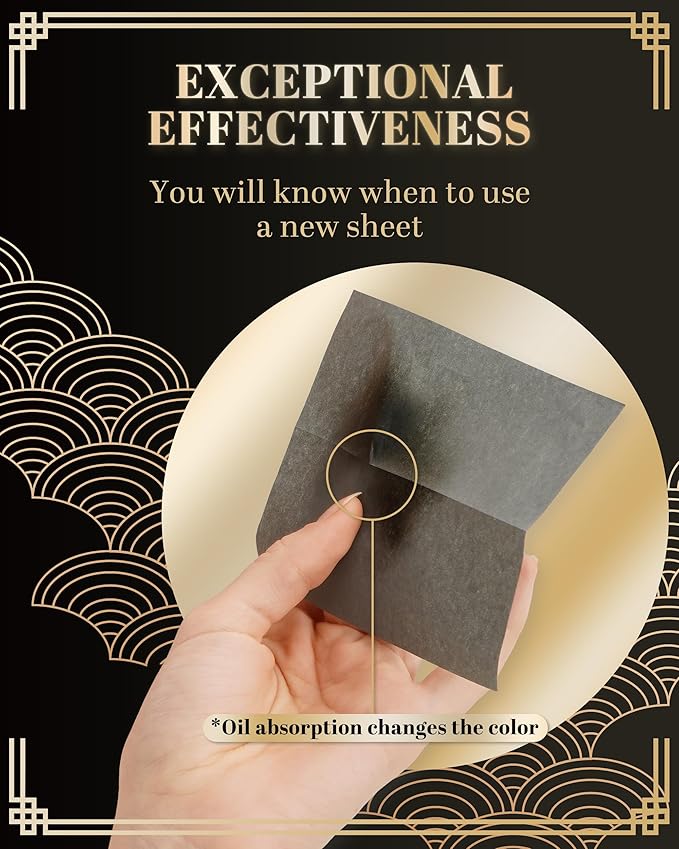[KPOP Beauty] Makeup Friendly Oil Blotting Paper - DANABE Bamboo Charcoal Face Oil Blotting Sheets | Korean Skincare Oil Absorbing Sheets for Face (4x3.6 in.100 Large Sheets)