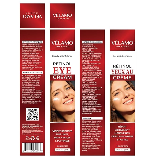 Rapid Reduction Retinol Eye Cream: Under Eye Cream Instantly Reduces Wrinkles Fine Lines Under Eye Bags Puffiness Dark Circles Crow's Feet - Rapid Face Lifting Tightening Firming 1 OZ/15g