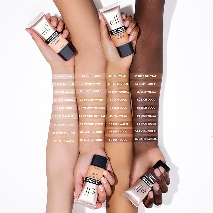 e.l.f. Soft Glam Foundation, Medium Coverage, Long-Lasting & Buildable Foundation For A Smooth, Satin Finish, Vegan & Cruelty-Free, 50 Deep Warm