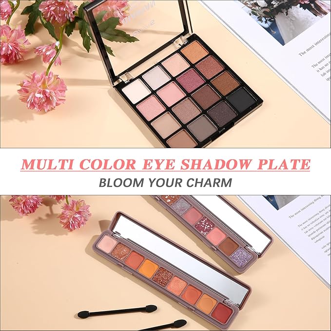 All in One Makeup Kit for Women Eyeshadow Eyeliner lipgloss, Lipstick Makeup brushes Mascara Eyebrow pencil Concealer Face Powder Primer Make Up Gift Set for Women, Teens