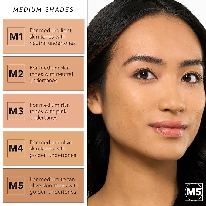COVER FX Pressed Mineral Foundation - Shade M1 - Weightless Powder Foundation - Buildable Light to Full Coverage - Matte Finish - All Skin Types