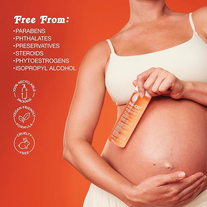 Bio-Oil Skincare Body Oil Serum, Face and Body Moisturizer with Vitamin E & A, for Scars, Stretch Marks, Sensitive Skin, All Skin Types, Dermatologist Recommended, Non-Comedogenic, 6.7 Oz