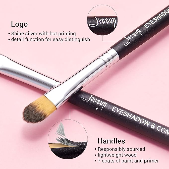 Jessup Eye Makeup Brushes 10 pcs, Premium Synthetic Eyeshadow Blending Concealer Eyebrow Eyeliner Brush Set T315