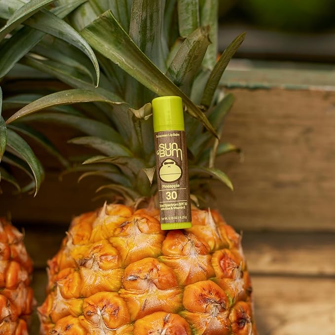 Sun Bum SPF 30 Sunscreen Lip Balm | Vegan and Cruelty Free Broad Spectrum UVA/UVB Lip Care with Aloe and Vitamin E for Moisturized Lips | Pineapple Flavor |.15 oz (Pack of 2)