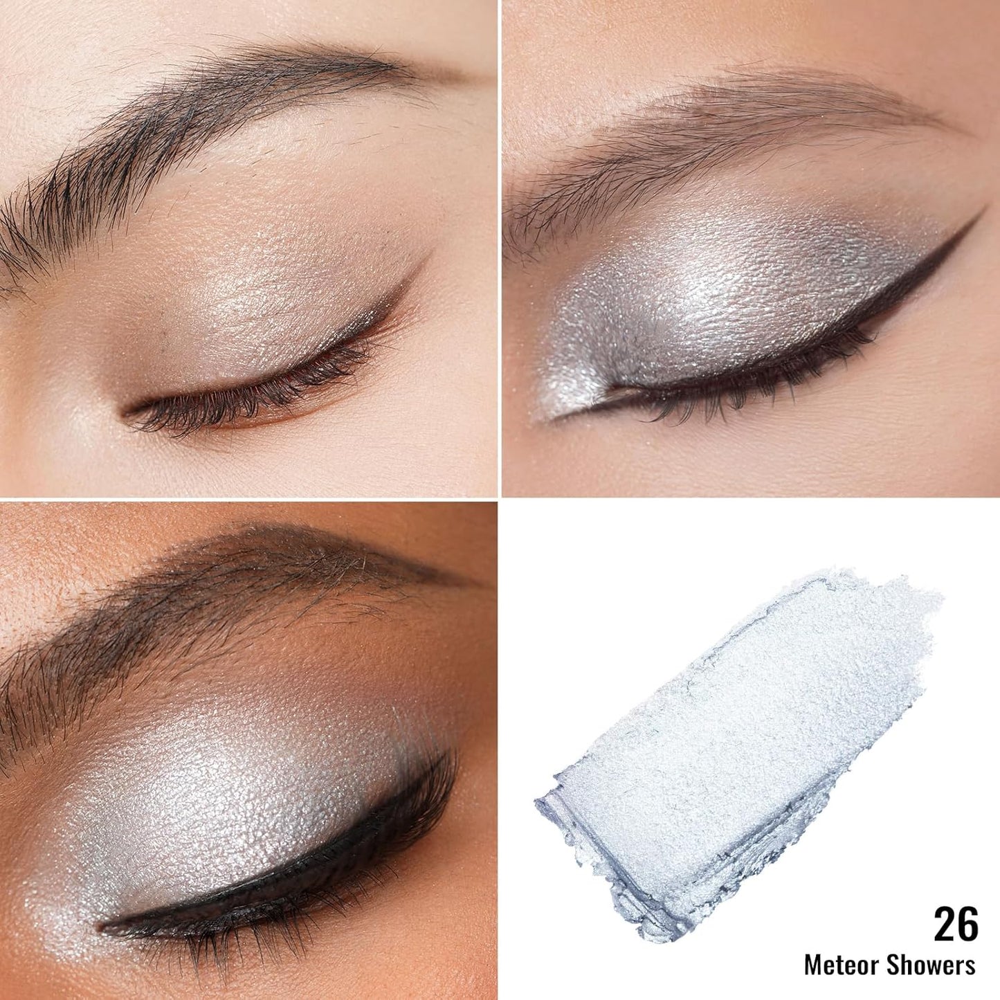 Oulac Shimmer Cream Eyeshadow also for Highlighter Blendable Eye Shadow Waterproof&Long Lasting with Moisturizing Formula Soft Shimmer Eye Make-up,Vegan & Cruelty-Free,6g 26