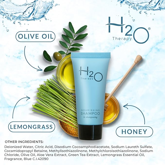 H2O Therapy Shampoo, Travel Size Hotel Hospitality, 0.85 oz (Case of 300)