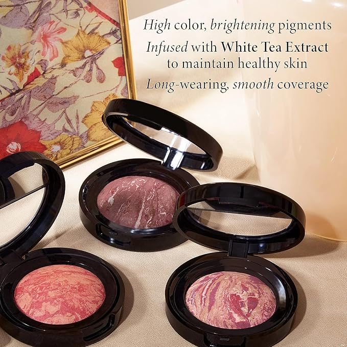 LAURA GELLER NEW YORK Baked Blush-n-Brighten Marbleized Blush - Apricot Berry - Creamy Lightweight - Satin Finish