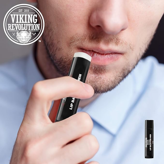 Viking Revolution All Natural Lip Balm - Moisturizer for Dry, Cracked, Chapped Lips (4 Pack)