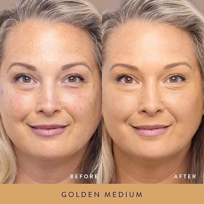 LAURA GELLER NEW YORK Double Take Liquid Foundation | Medium to Full Coverage, Natural Matte Finish, Golden Medium