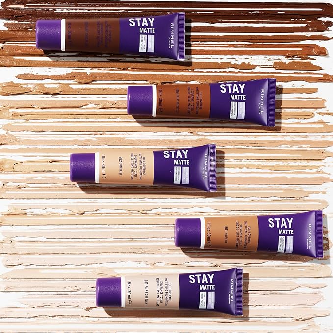 Rimmel London Stay Matte Liquid Mousse - 400 Natural Beige - Foundation, Lightweight, Shine Control, Oil-Free, 1oz