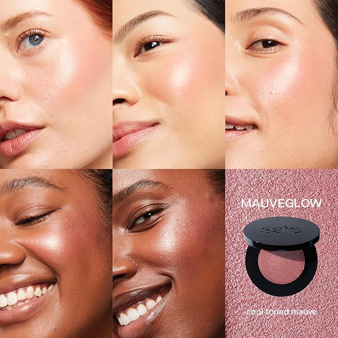 Saie Glow Sculpt Multi-Use Highlighter + Cream Blush - Lightweight Highlighter Makeup with Hyaluronic Acid + Micropearl for Radiant, Glowing Skin - Mauveglow (.02 oz)
