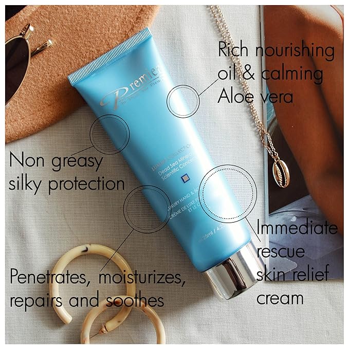 Premier Dead Sea Luxury Hand & Body Cream, hydrating, fast absorbing, no tackiness, relaxing , with witch hazel and vitamins 4.25fl.oz