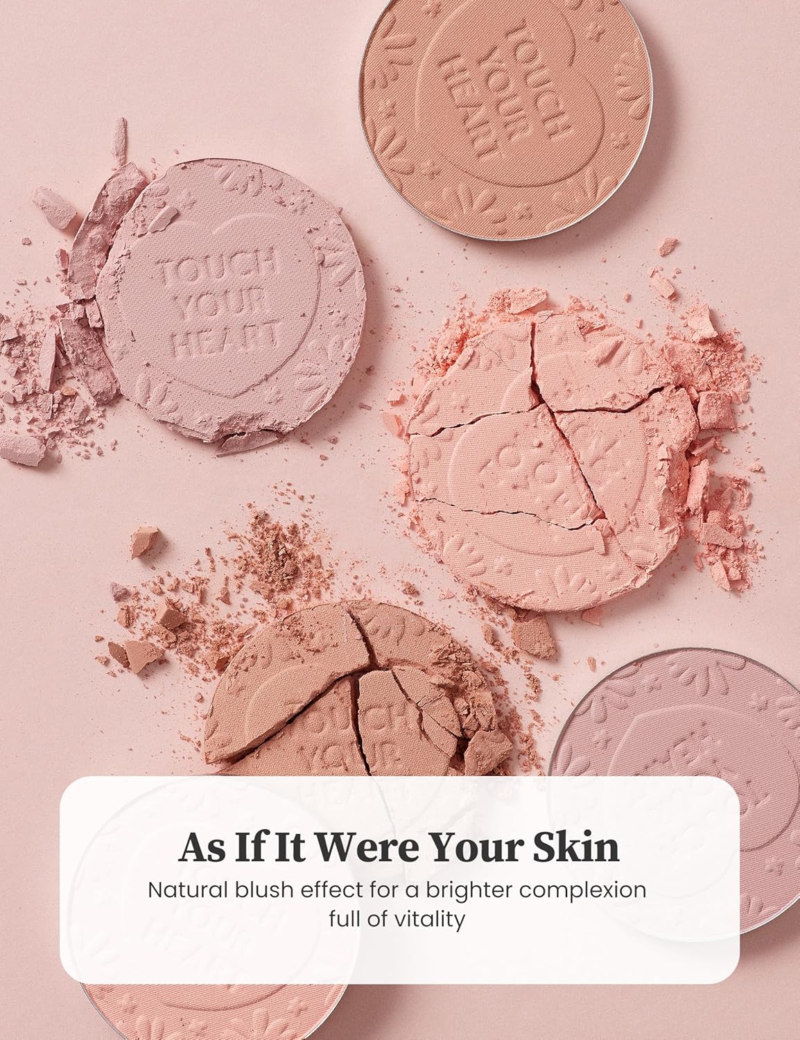 MILKTOUCH Touch My Cheek in Bloom Blush Shy Peachy | Face Blushes Compact Powder Makeup | Shimmer Powder Blush Oil Absorbing Powder Compact | Face Powder for Oily Skin Korean Blush (0.18 oz)