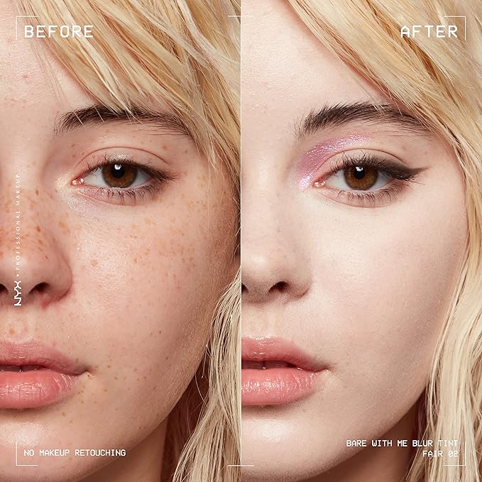 NYX PROFESSIONAL MAKEUP Bare With Me Blur Skin Tint Foundation Make Up with Matcha, Glycerin & Niacinamide - Fair