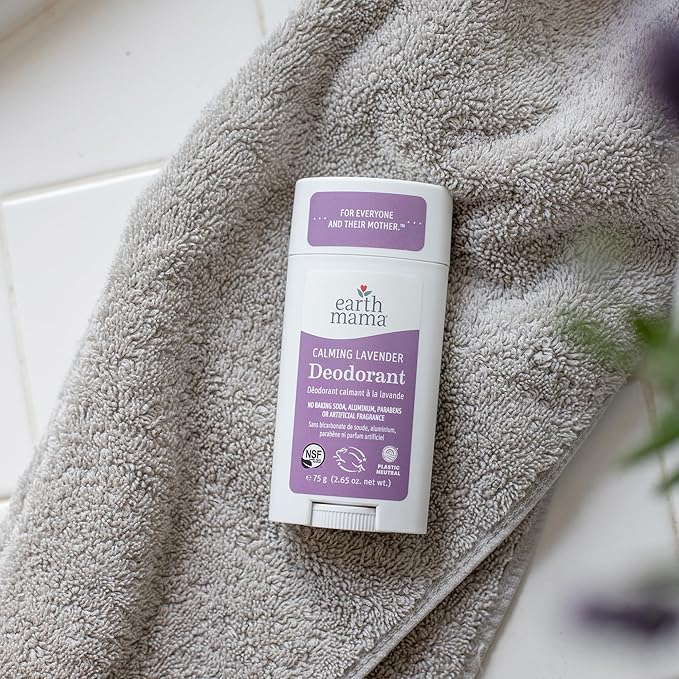 Earth Mama Calming Lavender Deodorant | Safe for Sensitive Skin, Pregnancy and Breastfeeding, Contains Organic Lavender, Calendula and Coconut Oil, No Baking Soda or Aluminum, 2.65-Ounce