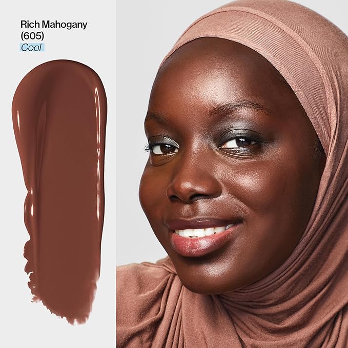 Revlon Illuminance Tinted Serum, Triple Hyaluronic Acid, Evens Out Skin Tone Over Time and Hydrates All Day, SPF 15, 605 Rich Mahogany, 0.94 fl oz.