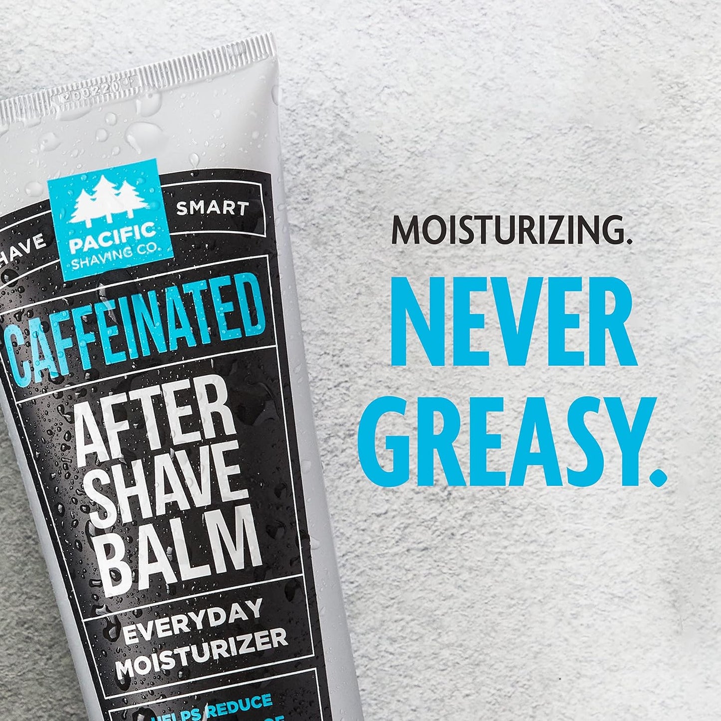 Pacific Shaving Company Caffeinated Aftershave, Men's Grooming Product - Antioxidant Daily Face Lotion + After Shave - Soothing Aloe & Spearmint Post Shave Balm for Sensitive Skin (3.4 Fl Oz, 2 Pack)